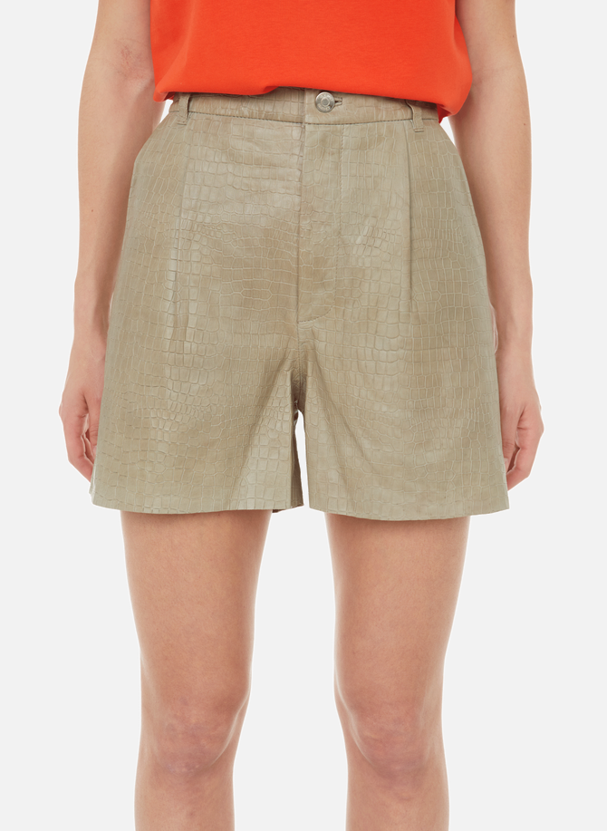 Petrali-Shorts aus Leder mit Krokodilprägung GESTUZ