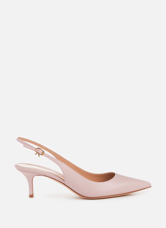 Slingback Ribbon Sling en cuir Rose by GIANVITO ROSSI GIANVITO ROSSI Slingback Ribbon Sling en cuir Rose