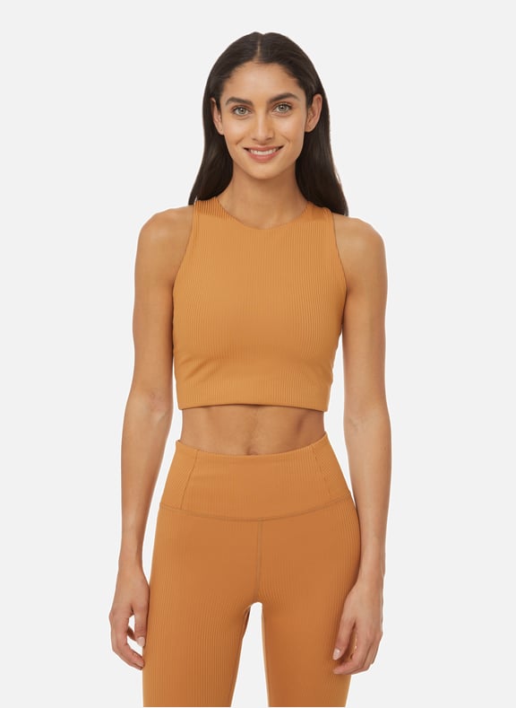 Brassière Rib Dylan en polyester recyclé Marron by GIRLFRIEND COLLECTIVE GIRLFRIEND COLLECTIVE Brassière Rib Dylan en polyester recyclé Marron