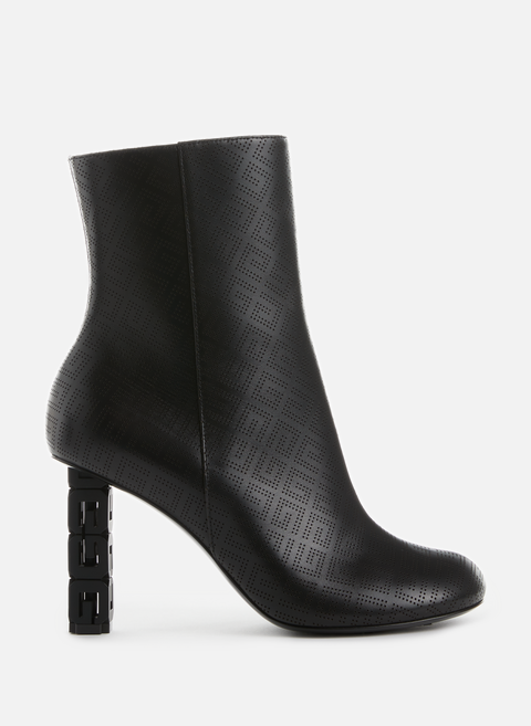Perforated leather ankle boots BlackGIVENCHY 