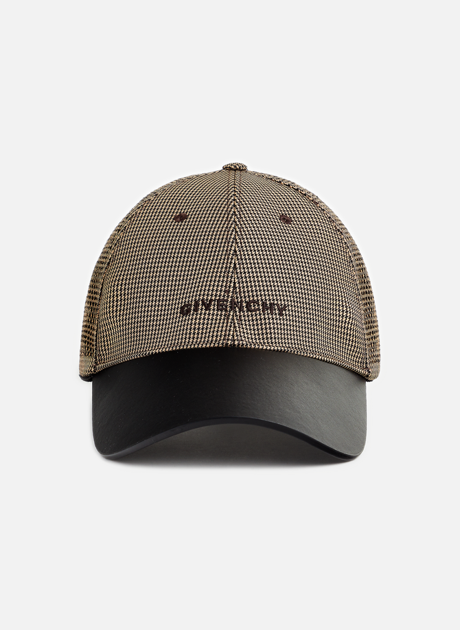 GIVENCHY perforated wool and leather cap