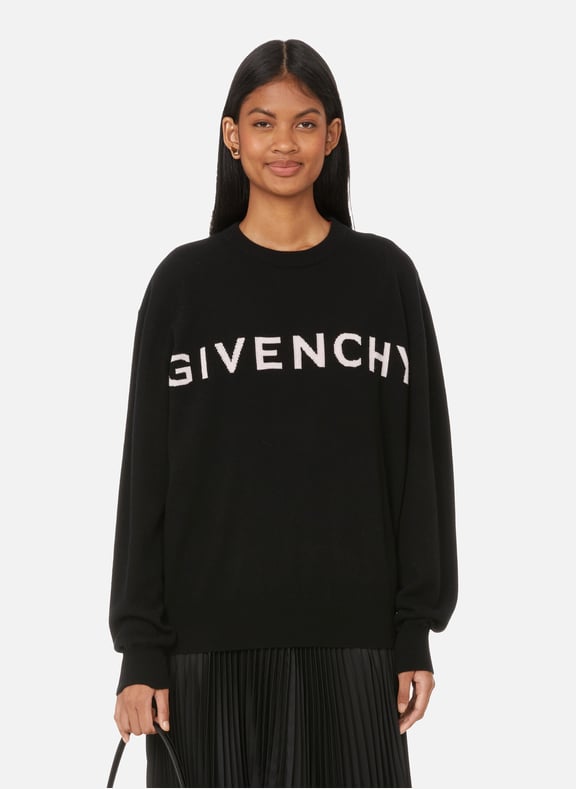 Pull avec logo sur le devant Noir by GIVENCHY GIVENCHY Pull avec logo sur le devant Noir