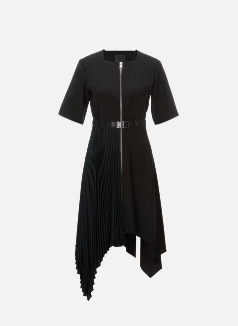 Mid-pleated silk dress BlackGIVENCHY 