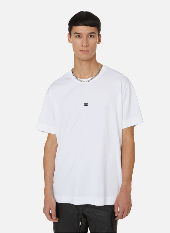 T-shirt à logo 4G en coton Blanc by GIVENCHY GIVENCHY T-shirt à logo 4G en coton Blanc