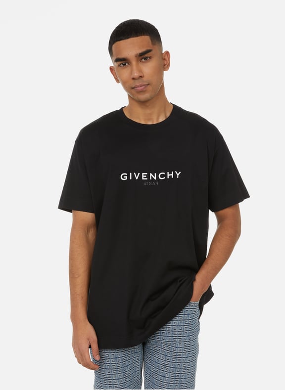 T-shirt à logo en coton Noir by GIVENCHY GIVENCHY T-shirt à logo en coton Noir