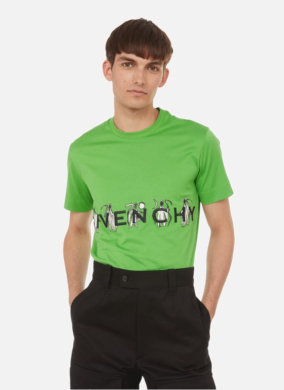 T-shirt à logo en coton Vert by GIVENCHY GIVENCHY T-shirt à logo en coton Vert