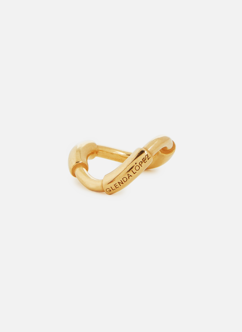 Golden Tube Ring in Silver Gold GLENDA LOPEZ 