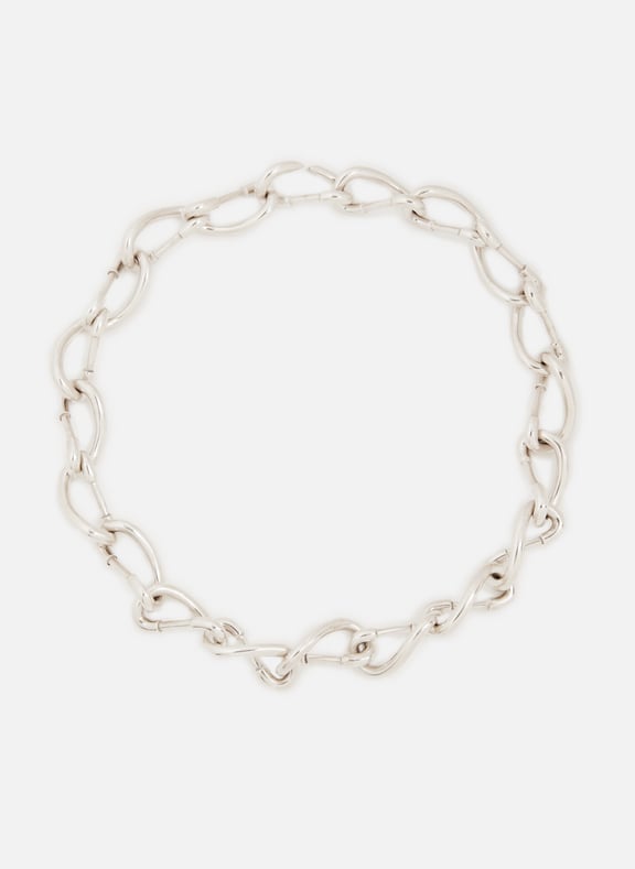 Collier XL Tube en argent Argent by GLENDA LOPEZ GLENDA LOPEZ Collier XL Tube en argent Argent