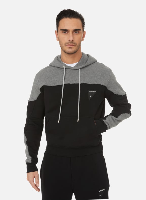 Hoodie bicolore en coton Noir by GMBH GMBH Hoodie bicolore en coton Noir