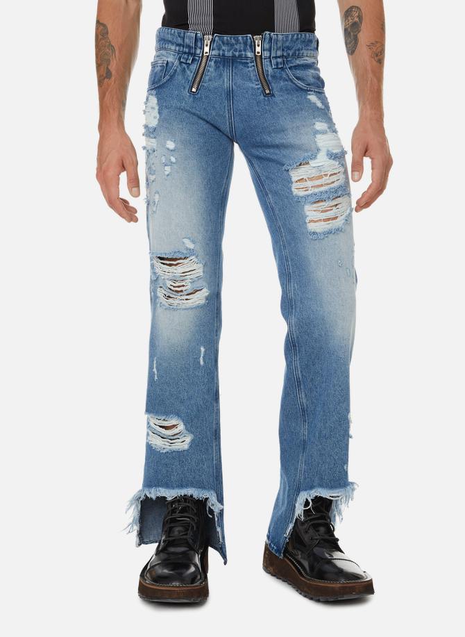 Kandi jeans with exposed zips in cotton denim GMBH
