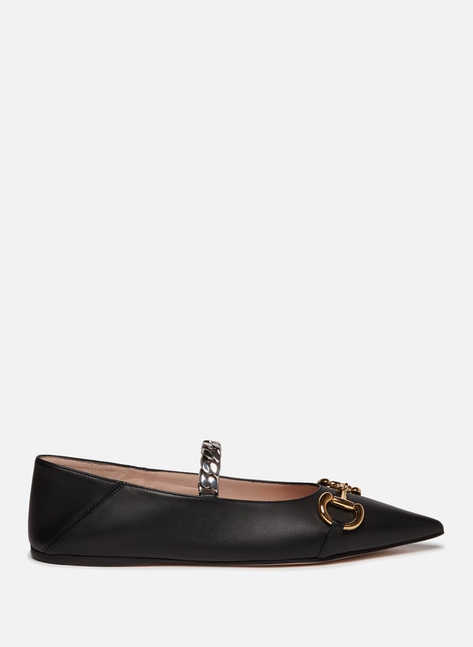 Ballerines à détail Mors en cuir  GUCCI