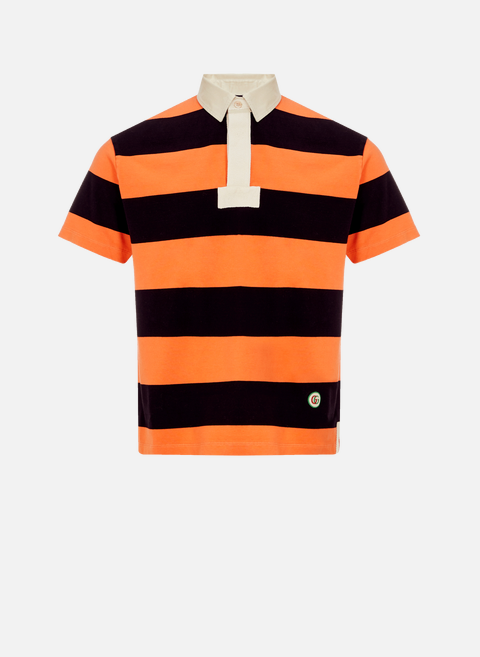 Polo avec bandes jacquard Gucci en coton OrangeGUCCI 