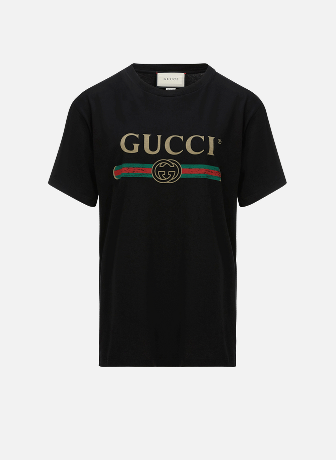T-shirt oversize délavé à logo Gucci en coton GUCCI