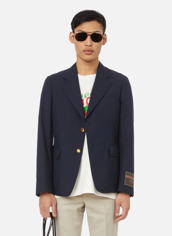 Jacke aus Baumwoll-, Mohair- und Wollgemisch mit Gucci GUCCI -Etikett