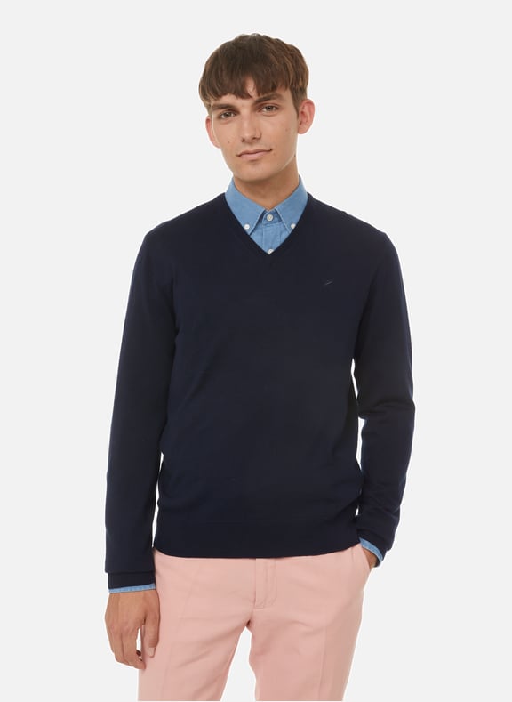 Pull en coton et soie Bleu by HACKETT HACKETT Pull en coton et soie Bleu