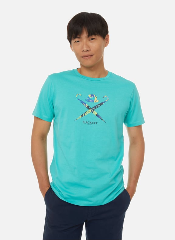 T-shirt à logo en coton Bleu by HACKETT HACKETT T-shirt à logo en coton Bleu