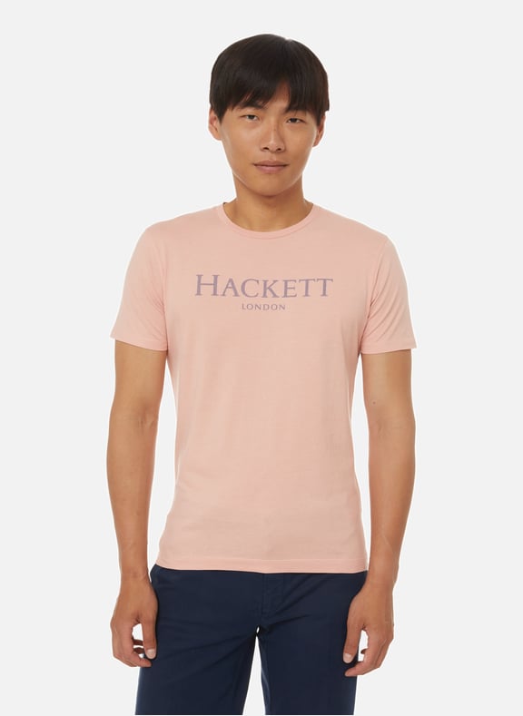 T-shirt à logo en coton Rose by HACKETT HACKETT T-shirt à logo en coton Rose
