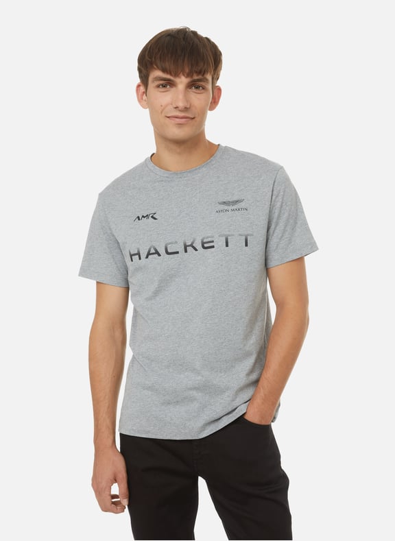 T-shirt AMR by Hackett en coton Gris by HACKETT HACKETT T-shirt AMR by Hackett en coton Gris
