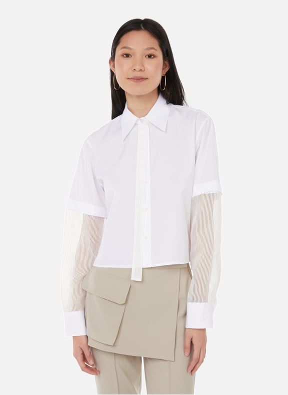 Chemise en popeline de coton Blanc by HELMUT LANG HELMUT LANG Chemise en popeline de coton Blanc
