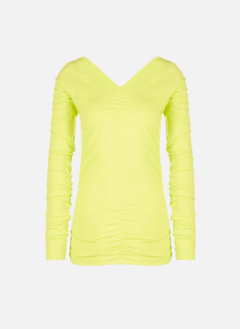 Long-sleeved t-shirt with elasticated gathers YellowHELMUT LANG 