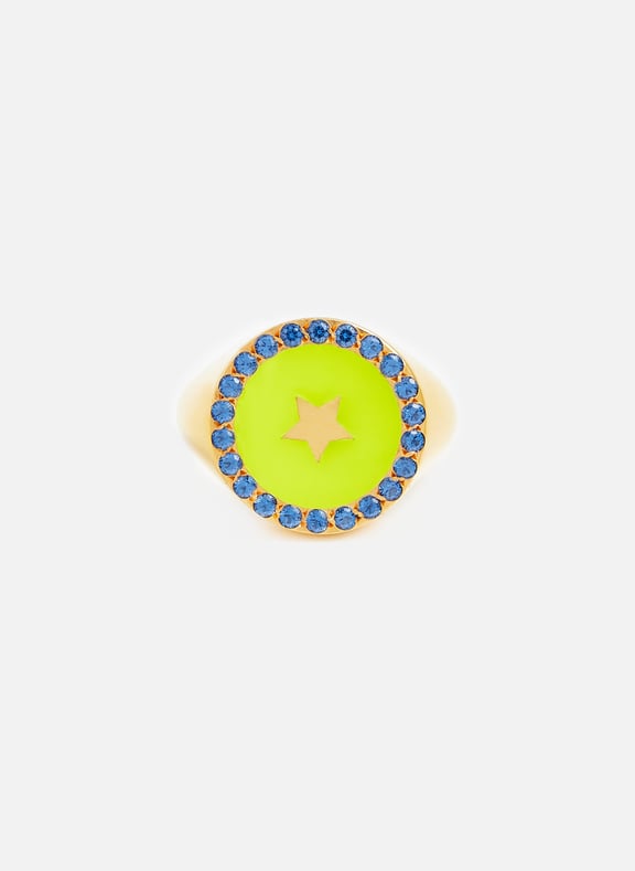 Bague pendentif étoile et strass Jaune by EYE M - ILEANA MAKRI EYE M - ILEANA MAKRI Bague pendentif étoile et strass Jaune
