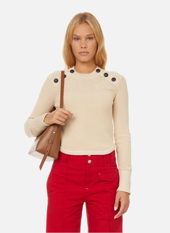 Pull Hatfield en laine mélangée Beige by ISABEL MARANT ISABEL MARANT Pull Hatfield en laine mélangée Beige