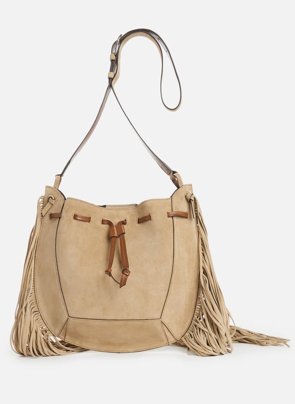 Sac à bandoulière Oskaf en suède Beige by ISABEL MARANT ISABEL MARANT Sac à bandoulière Oskaf en suède Beige