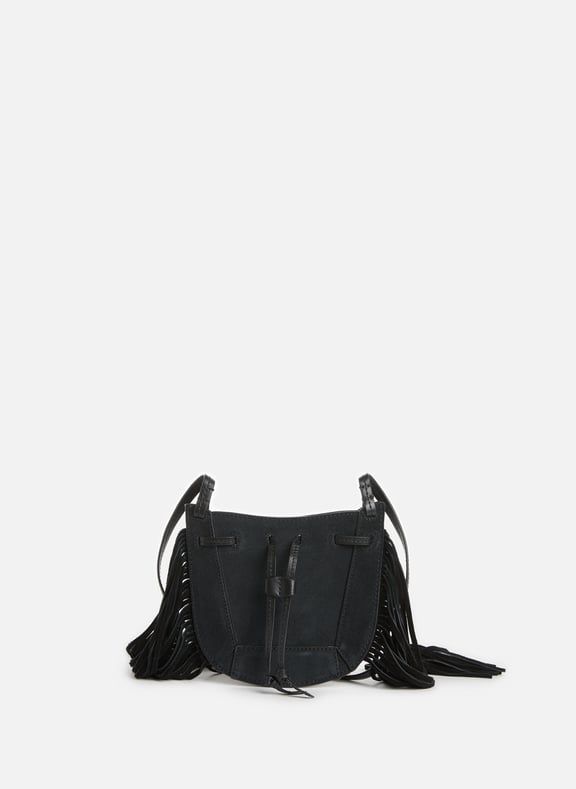 Sac bandoulière Miskaf en suède Noir by ISABEL MARANT ISABEL MARANT Sac bandoulière Miskaf en suède Noir