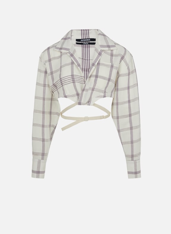 La chemise Laurier en lin et viscose mélangés Blanc by JACQUEMUS JACQUEMUS La chemise Laurier en lin et viscose mélangés Blanc