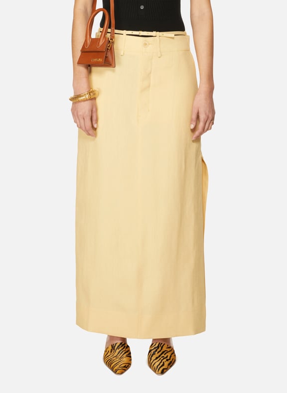 La jupe Terraio en lin Jaune by JACQUEMUS JACQUEMUS La jupe Terraio en lin Jaune