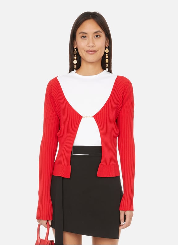 La maille Pralù longue Rouge by JACQUEMUS JACQUEMUS La maille Pralù longue Rouge