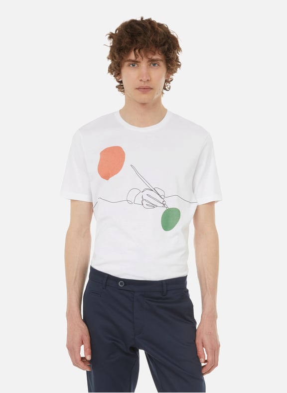 T-shirt col rond en coton organique Blanc by JAGVI RIVE GAUCHE JAGVI RIVE GAUCHE T-shirt col rond en coton organique Blanc