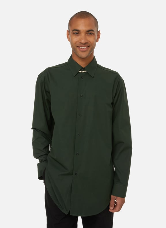 Chemise ample en popeline de coton Vert by JIL SANDER JIL SANDER Chemise ample en popeline de coton Vert