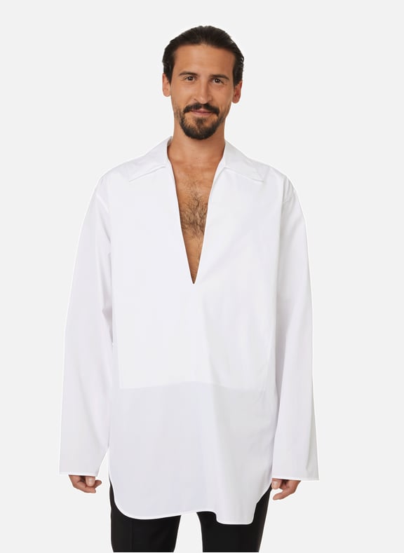 Chemise oversize en coton supima Blanc by JIL SANDER JIL SANDER Chemise oversize en coton supima Blanc
