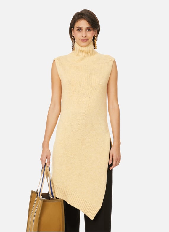 Pull long asymétrique femme sale