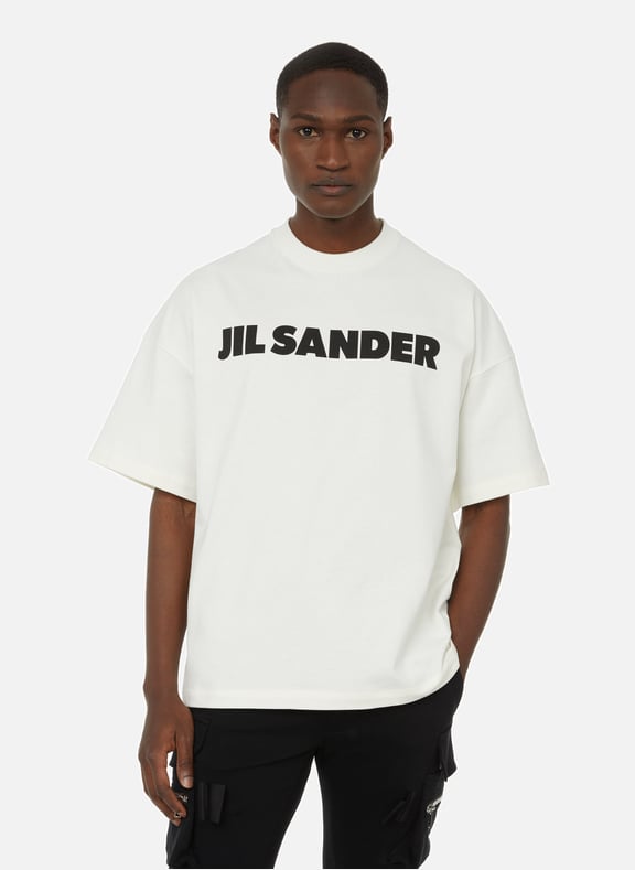 T-shirt à logo en coton Beige by JIL SANDER JIL SANDER T-shirt à logo en coton Beige