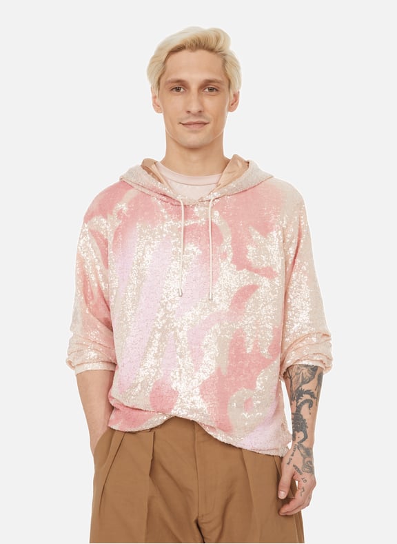 Hoodie oversize à sequins Rose by MULTIMARQUES MULTIMARQUES Hoodie oversize à sequins Rose