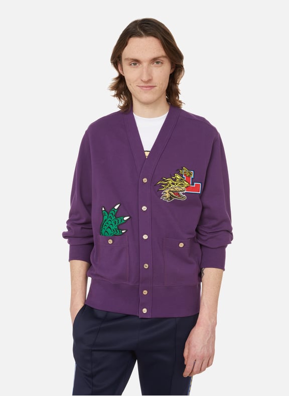 Cardigan x Capsule Défilé de mode en coton Violet by LACOSTE LACOSTE Cardigan x Capsule Défilé de mode en coton Violet