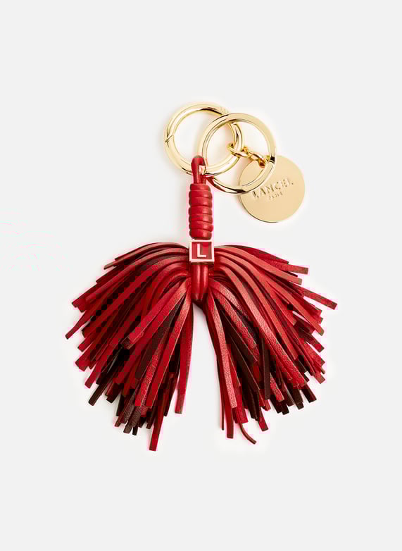Pompon arty leather keychain lancel women printemps