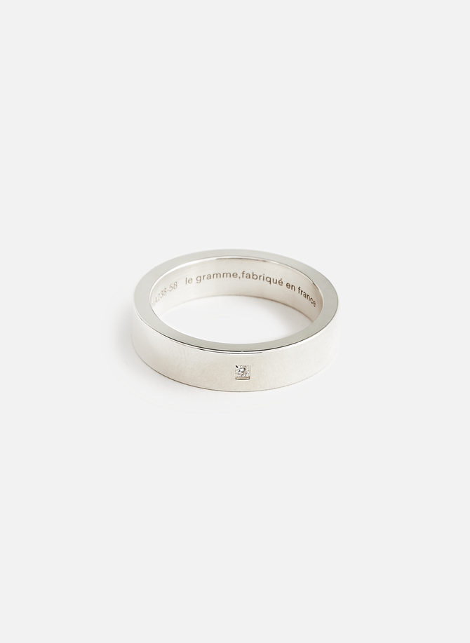 7g Ruban ring in silver with diamond LE GRAMME