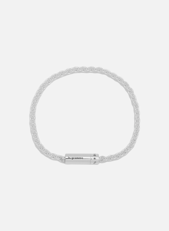 LE GRAMME Bracelet câble 11g sur chaine en argent poli Argent