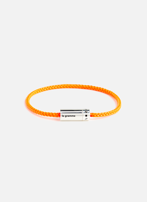 LE GRAMME Bracelet câble Nato 7g en argent lisse brossé Orange