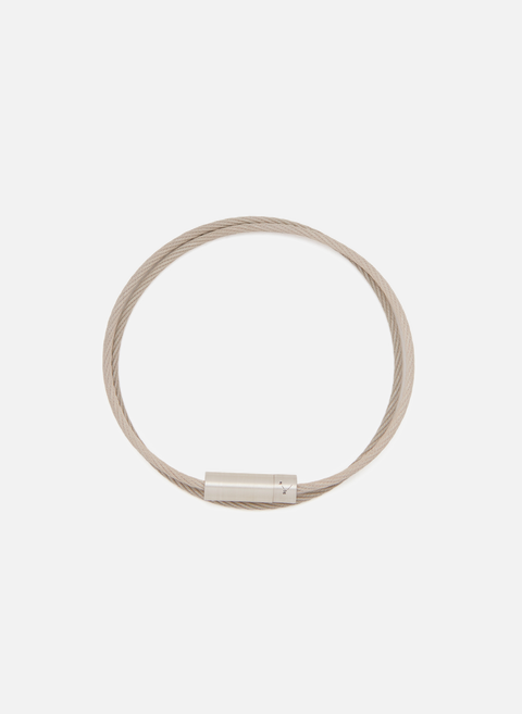 9g double wrap cable bracelet in brushed silver SilverLE GRAMME 