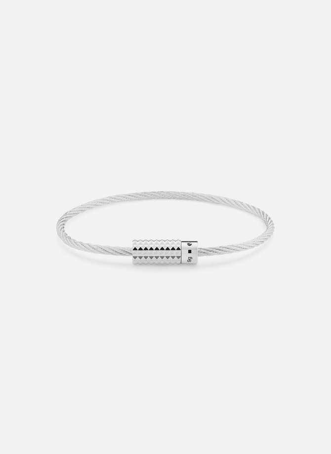 9g pyramidal guilloché cable bracelet in polished silver LE GRAMME
