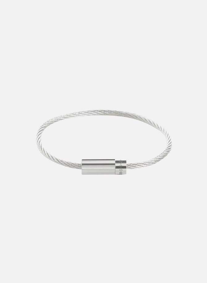 Bracelet câble guilloché horizontal 9g en argent poli  LE GRAMME