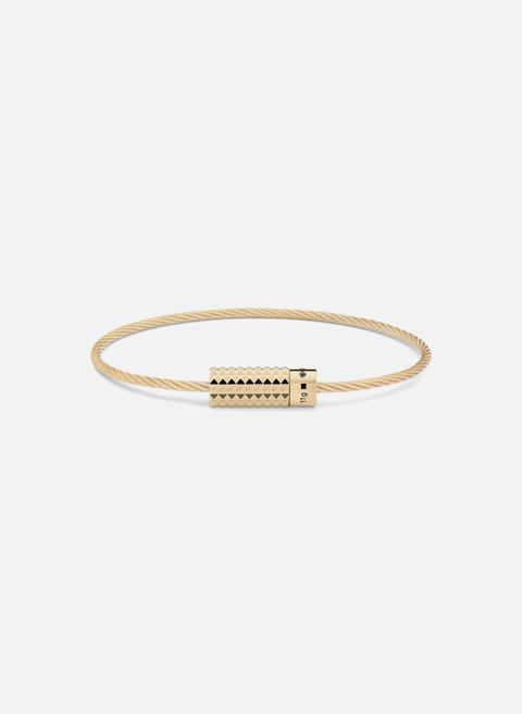 11g pyramidal guilloché cable bracelet in yellow gold Golden LE GRAMME 