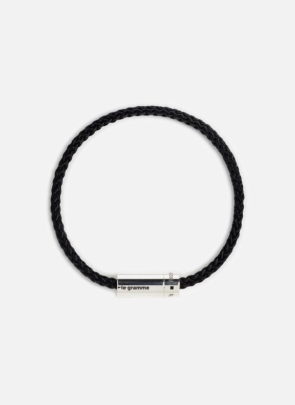 Bracelet câble nato 5g en argent poli Noir by LE GRAMME LE GRAMME Bracelet câble nato 5g en argent poli Noir