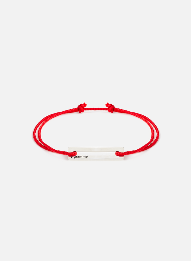 perforated red cord 1.7g in polished silver LE GRAMME