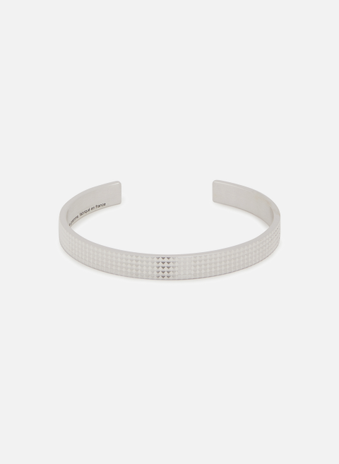 Pyramid guilloche ribbon bracelet 23 g in polished silver SilverLE GRAMME 