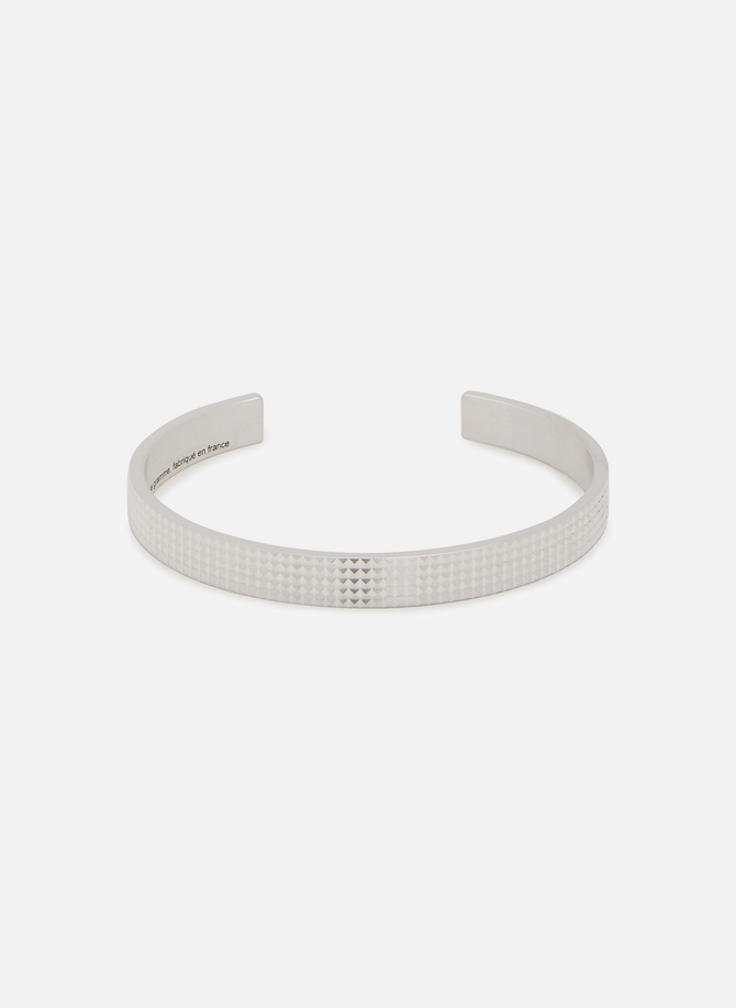 Pyramid guilloche ribbon bracelet 23 g in polished silver LE GRAMME